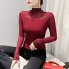Semi-turtleneck Bottoming Shirt Women's Winter Fashion Long-sleeved T-shirt Tight-fitting Top Foreign-style Shirt