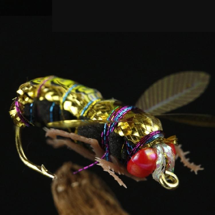 2pcs Fly Bees Floating Lure with Box Artificial Insect Lures Attractant Baits Fishing Tackle Gear Fly Fishing Hook Baits