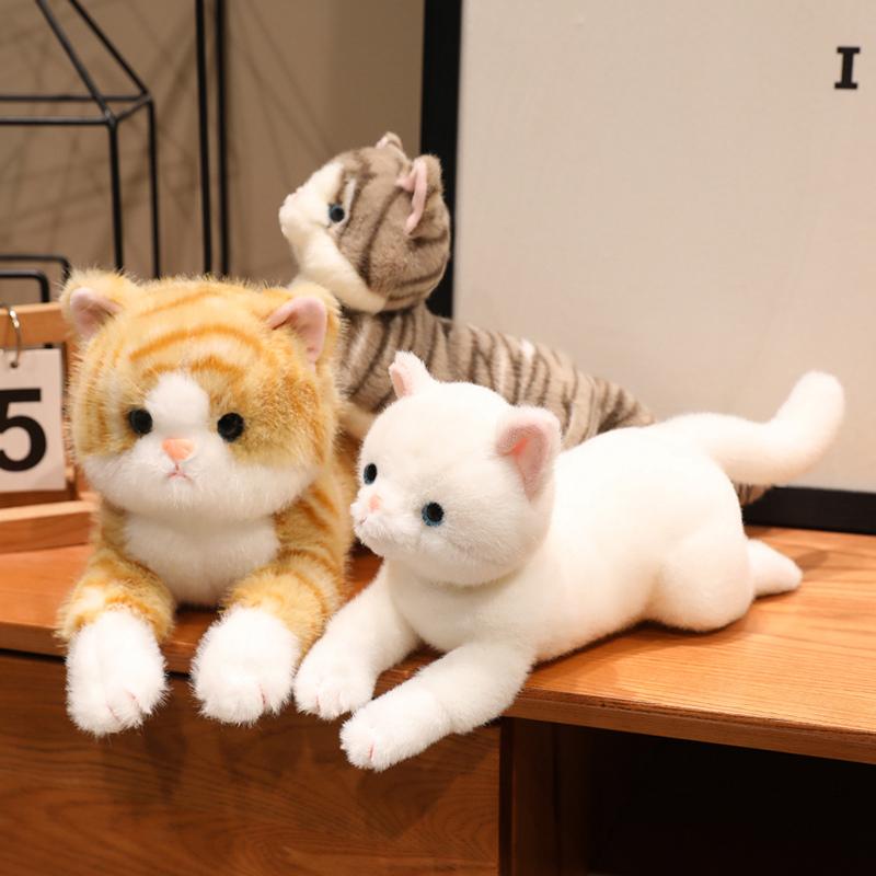 Милые Плюшевые Игрушки Котенки Мягкие Игрушки Животные Домашний Питомец Лежащая Кукла Подушка Плюшевые Игрушки Мягкая Игрушка Детские Рождественские Подарки Игрушки Для Девочек Мальчиков