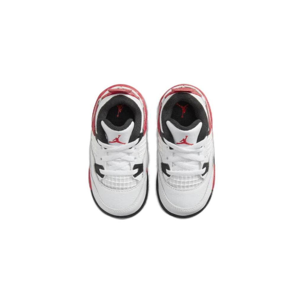 Детские кроссовки Air Jordan 4 Retro TD Red Cement White Fire-Red Black BQ7670-161