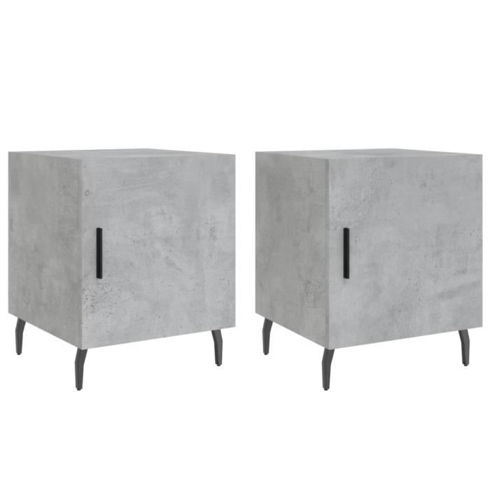VidaXL Bedside Tables 2 Pcs Concrete Grey 40x40x50 Cm Engineered Wood 827605
