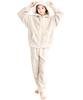 ON NISHIKI Long Sleeve Winter Fluffy and Featuring Cat Ears and Melange Hooded Top and and Loungewear Women's Pajamas, Warm, Boa, Open-Front, Pants,
