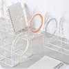 Bookend for Shelf 4 Section Acrylic Book End Book Magazine Stand 4 Compartment Space Saving Book Organizers Book Stopper