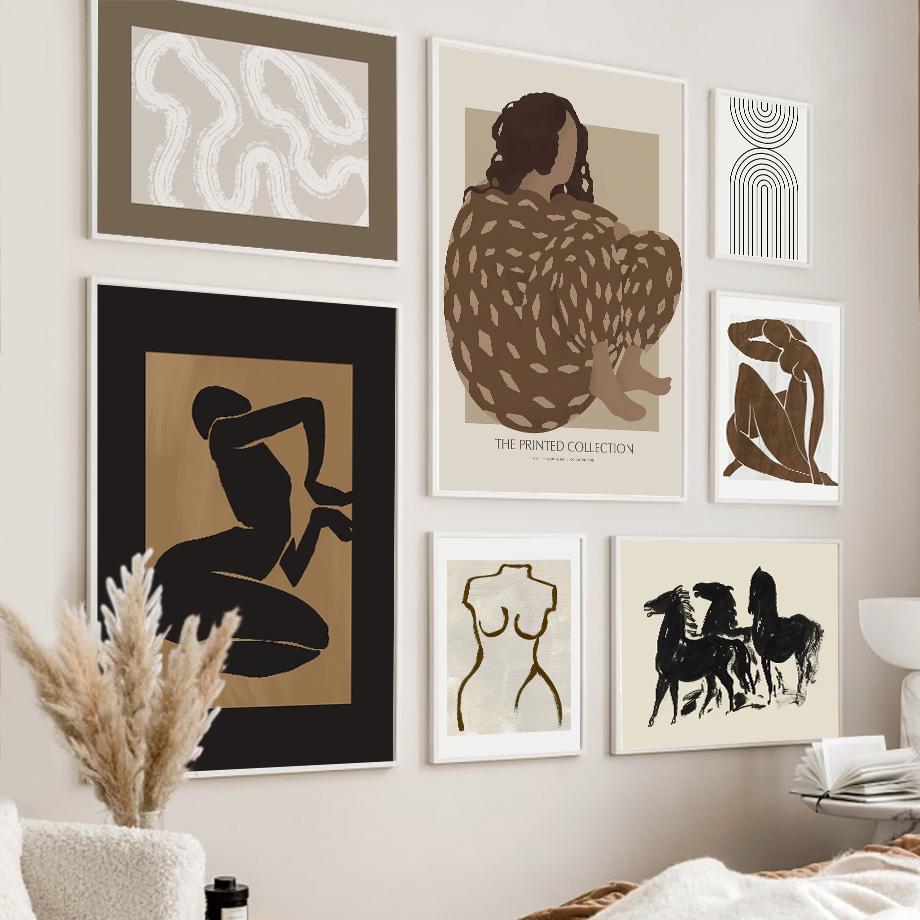 Абстрактные линии девушка геометрическая птица Пикассо Матисс настенная живопись холст картины постеры и принты настенные панно для декора гостиной