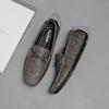 Genuine Leather Mens Casual Shoes Simple Business Mens Loafers Moccasins Breathable Slip On Italian Driving Shoes Driving Flats