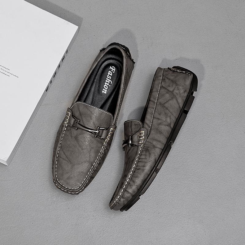 Genuine Leather Mens Casual Shoes Simple Business Mens Loafers Moccasins Breathable Slip On Italian Driving Shoes Driving Flats