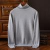 Осень-зима мужской свитер с высоким воротником, толстый эластичный трикотаж с длинными рукавами, теплый однотонный трикотаж, свободный повседневный деловой свитер