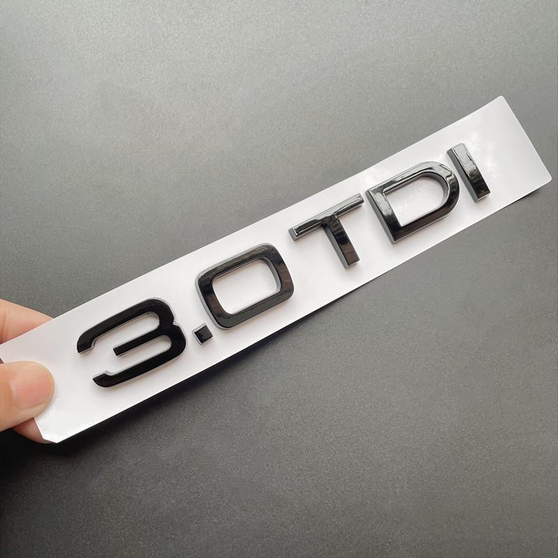 3D ABS Chrome Black 2.0 TDI 3.0 TDI Letters Rear Boot Trunk Logo Badge Emblem Sticker Decal For 9s A3 A4 A5 A6 Q3 Q5 Q7 S7s9