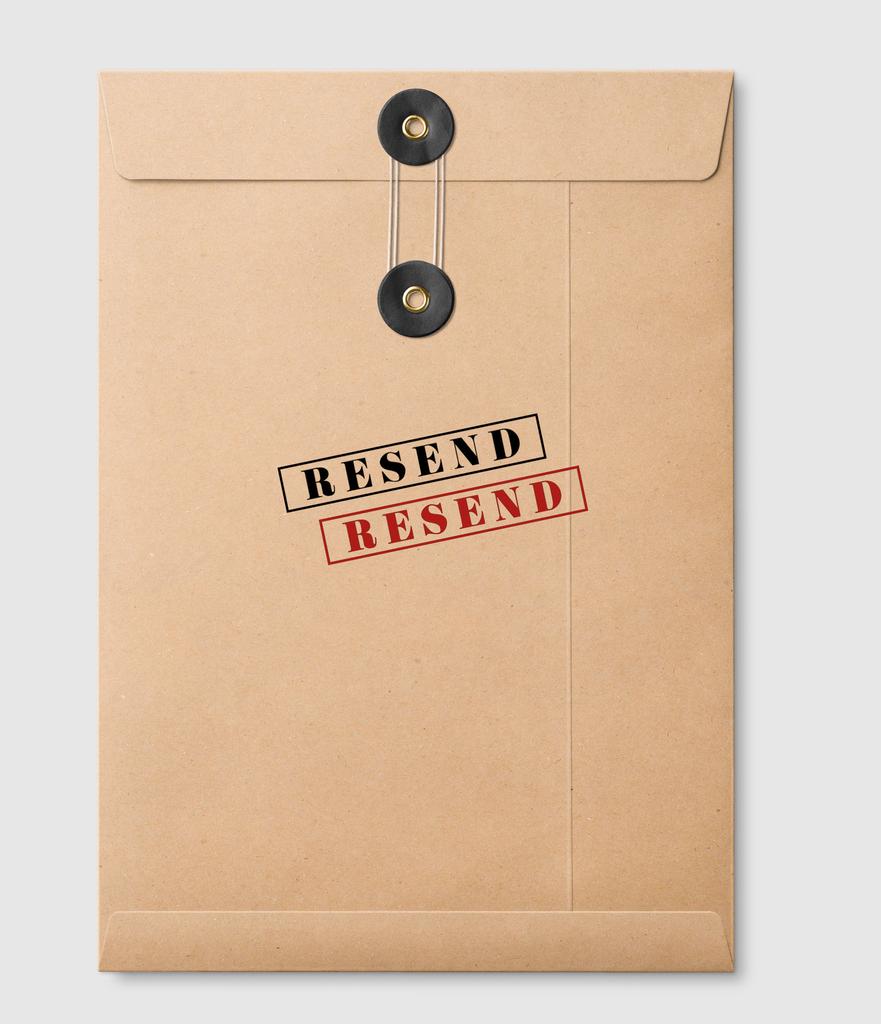 Printtoo Resend Self Inking Rubber Stamp Pre-Inked Office Stamp- Home Office Business Stationery, Black- 42 X 9