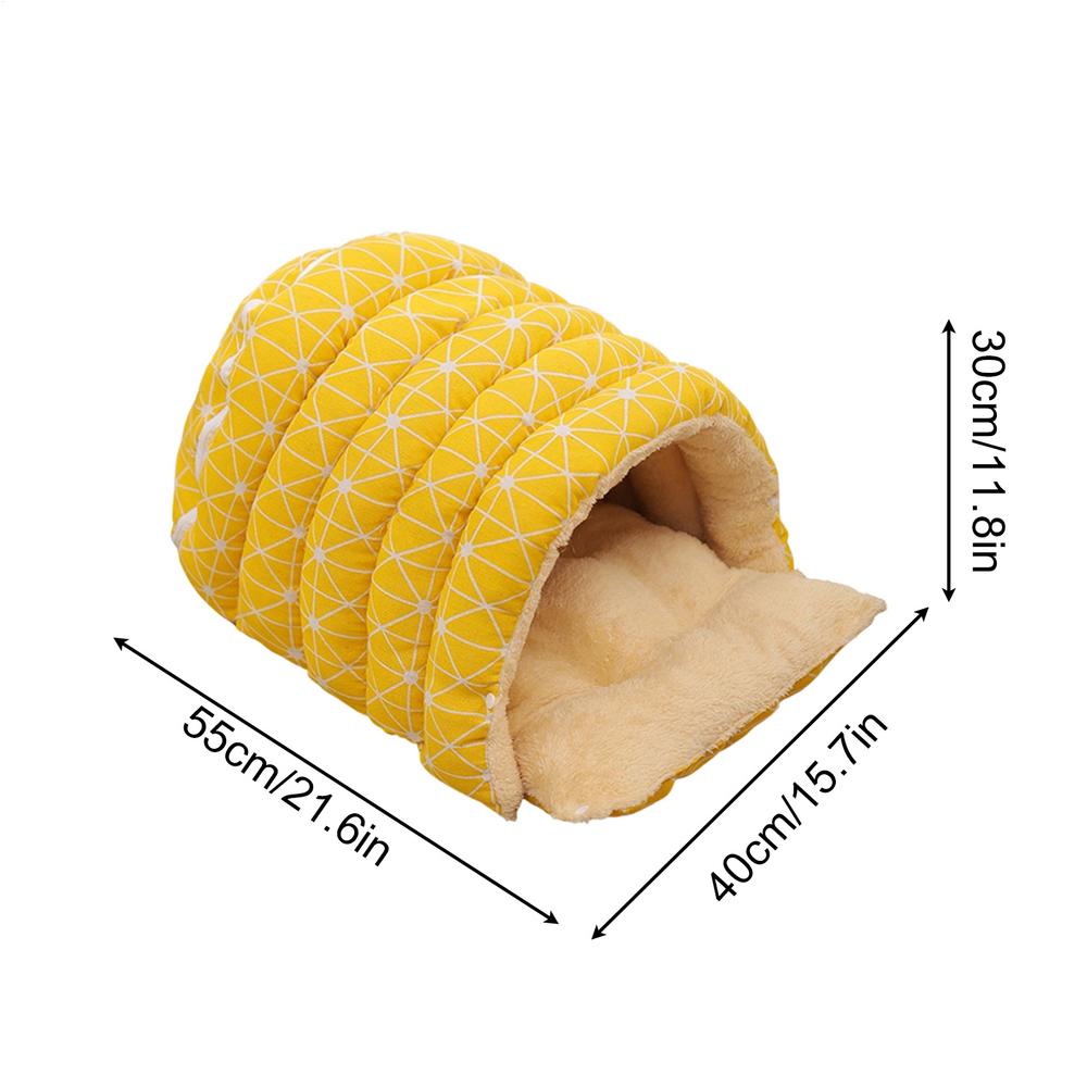 Cat Cave Warm Comfortable Washable House Semi-Enclosed Dome Design Pet Cave For Puppy Kitten Small Pet Play Corner Winter