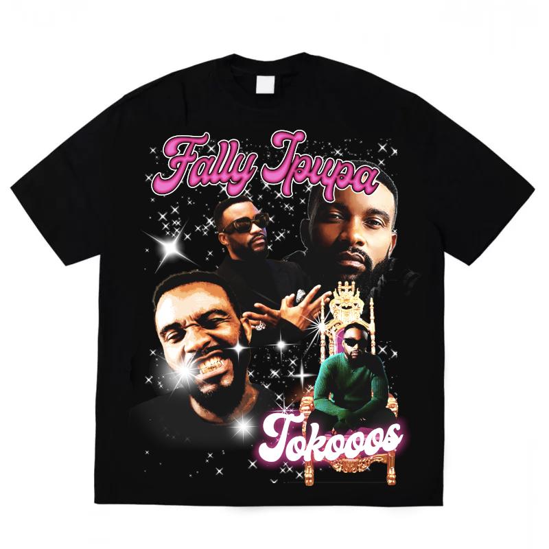 Футболка Fally Ipupa Tokooos Мужская Женская Летняя Хлопковая Одежда Y2K Повседневная Мода Большого Размера С Коротким Рукавом