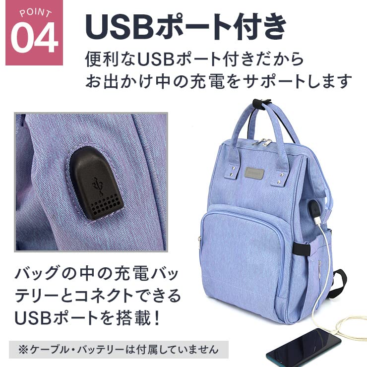 Рюкзак Origin Life Bag Blue, легкий рюкзак с USB-портом [Originlife] для мам