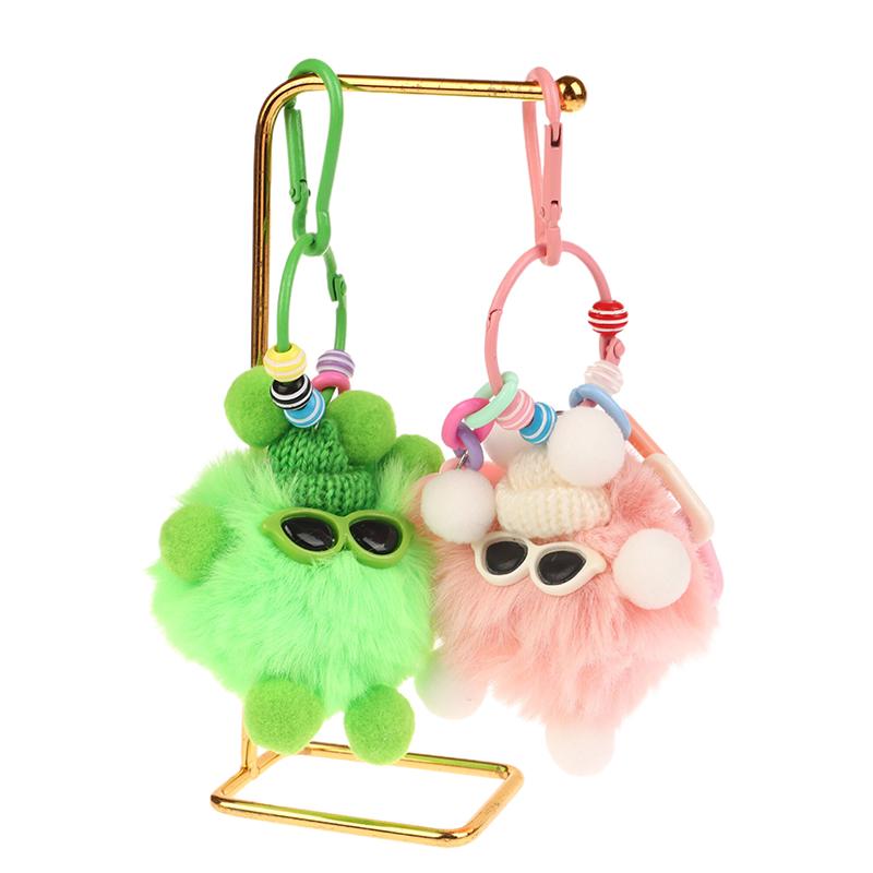 Угольный шар, цветная сумка, плюшевый брелок, имитация плюша, кулон, кулон для волос