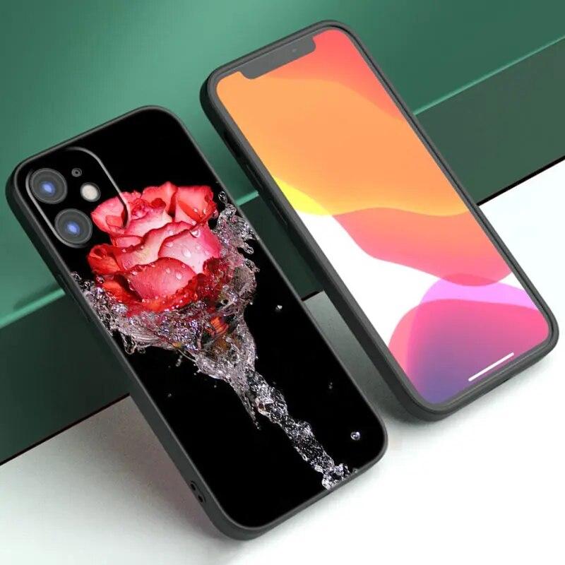 Чехол для телефона с цветами красной розы для iPhone Samsung Galaxy Redmi Xiaomi Oppo OnePlus Note SA 7 8 9 10 11 12 13 14 20 21 22 23 53 54 Pro Max Plus Ultra