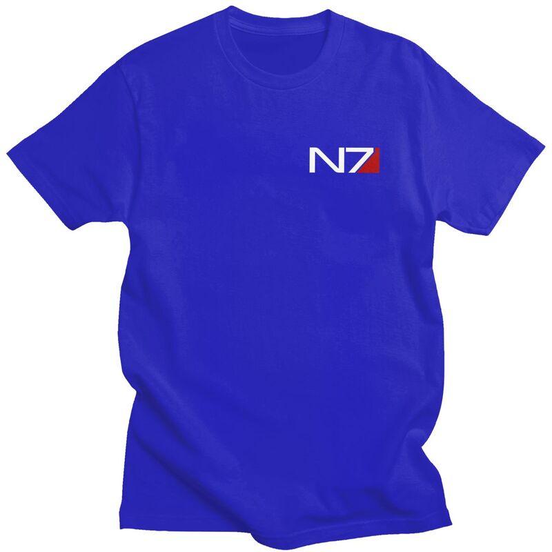 Индивидуальная футболка Mass Effect N7 для мужчин, с коротким рукавом, повседневная, 100% хлопок, футболка, подарок