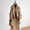 New Brand Elegance Women's Two-Sided Printed Scarf - Soft Warm Fringed Pashmina Shawl, Autumn & Winter Outdoor Coldproof
