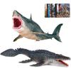 Набор реалистичных игрушек-динозавров EOIVSH Мегалодон и Мозазавр, Фигурки морских чудовищ для подарков на вечеринку, Коллекционирования, Дня рождения