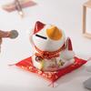 5,2-дюймовая керамическая копилка Maneki Neko, цветок, украшение для счастливого кота, украшение для рабочего стола, центральный элемент, фигурка кота-копилки