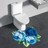 Плюшевый коврик для пола Быстросохнущая нескользящая основа Ковер в форме цветка розы Легко чистить Декоративный коврик для гостиной и ванной