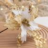 Fabric Plastic Christmas Artificial Flowers DIY Decoration Xmas Tree Decorations  New Year