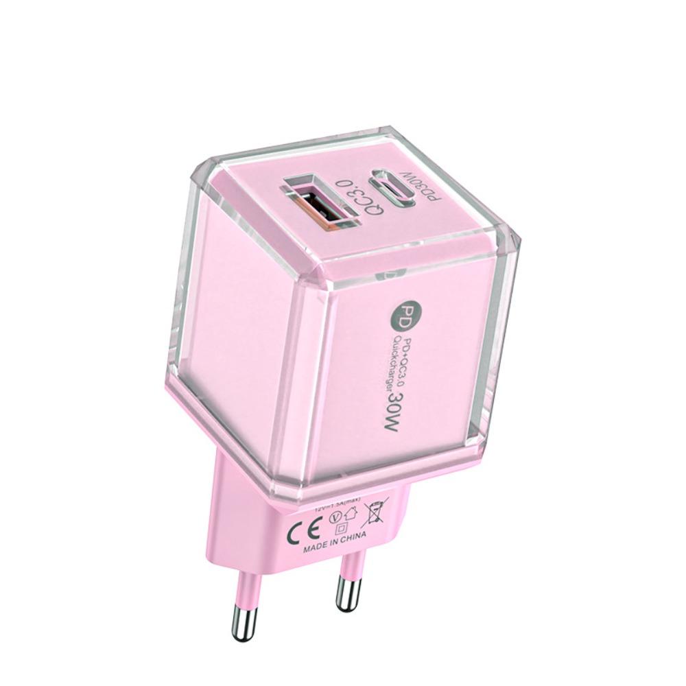 Универсальная вилка-зарядное устройство с несколькими портами PD30W USB A+C EU/US Адаптер для зарядки телефона Быстрая зарядка PD QC3.0 Адаптер Quick Charge