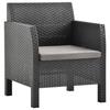VidaXL Garden Chair with PP Cushion Anthracite