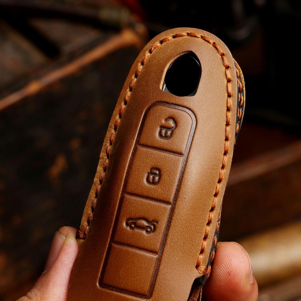 HALLMO Luxury Leather Car Key Case  for Porsche Macan