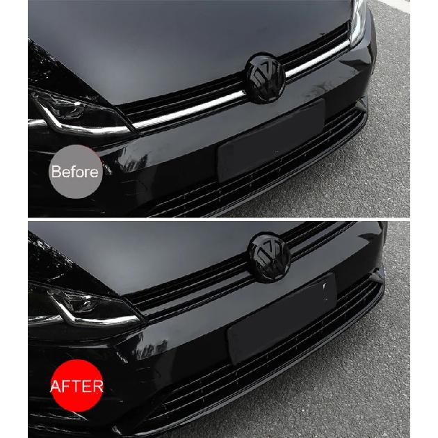Sport Full Glossy Black Front Center Grille Insert Grill Mesh Cover Molding Trim Garnish for VW Golf MK7.5 Golf R 2018+