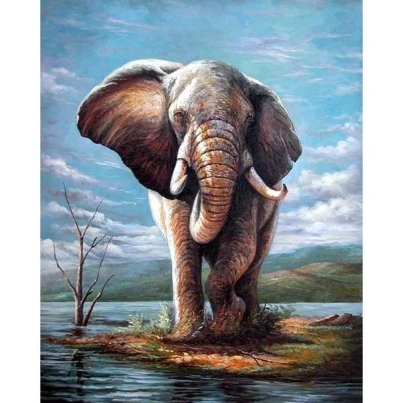 DIY Elephant 5D Diamond Painting Full Round Drill Animal Diamond Embroidery Cross Stitch Kits Wall Art Home Decor