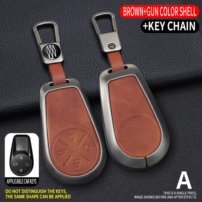 Zinc Alloy Leather Car Remote Smart Key Case Cover Holder for Chery Exeed VX FL CDM\LX PHEV Modified 2024 Keychain Accessories