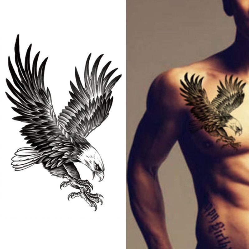 1Pcs New Eagle Waterproof Temporary Body Art Arm Shoulder Chest Tattoo Sticker Women/Men