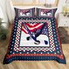 Ice Hockey Duvet Cover Hockey Player Bedding Set Winter Sports Event Comforter Cover Twin Full For Kids Boys Girls Bedroom Decor