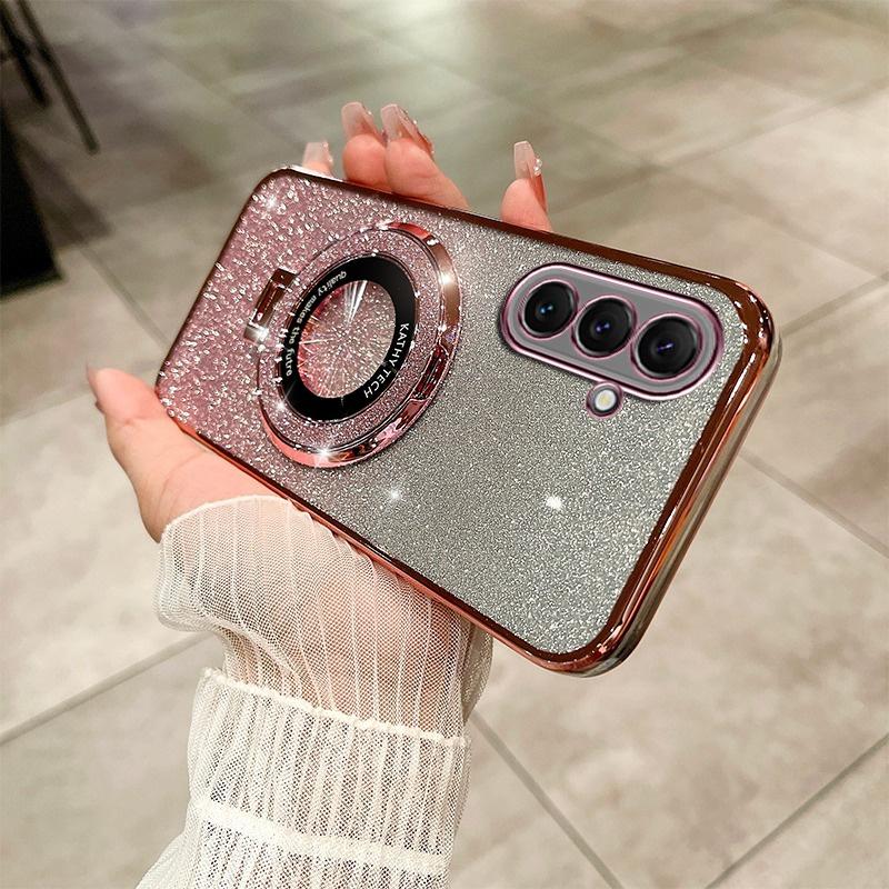 Samsung S24FE Case Luxury with Bracket Glitter Case For Samsung Galaxy A15 A25 A35 A24 A14 S23 Plus Note20 Ultra A52 Case Holder