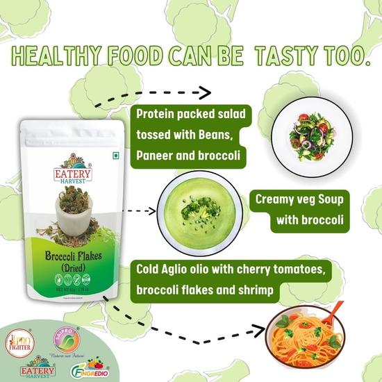 EATERY HARVEST от Saipro Сушеные хлопья брокколи 50 г | Суперфуд Премиум дегидрированное качество | Приготовление Для корейского прозрачного сырного супа с брокколи
