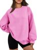 Унисекс Свитшот свободного кроя с круглым вырезом - Повседневный топ с длинным рукавом для весны и осени