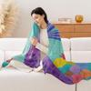 1 шт. Бирюзово-синий и фиолетовый плюшевый плед в виде хвоста русалки - Мягкое стеганое фланелевое покрывало с мерцающей чешуей, Всесезонное