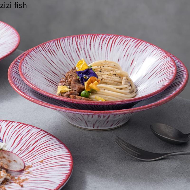 Керамическая посуда Обеденная тарелка Фруктовая тарелка Салатница Десертница Супницы Лапшаницы Дим-сам Поднос для закусок Диск-подставка
