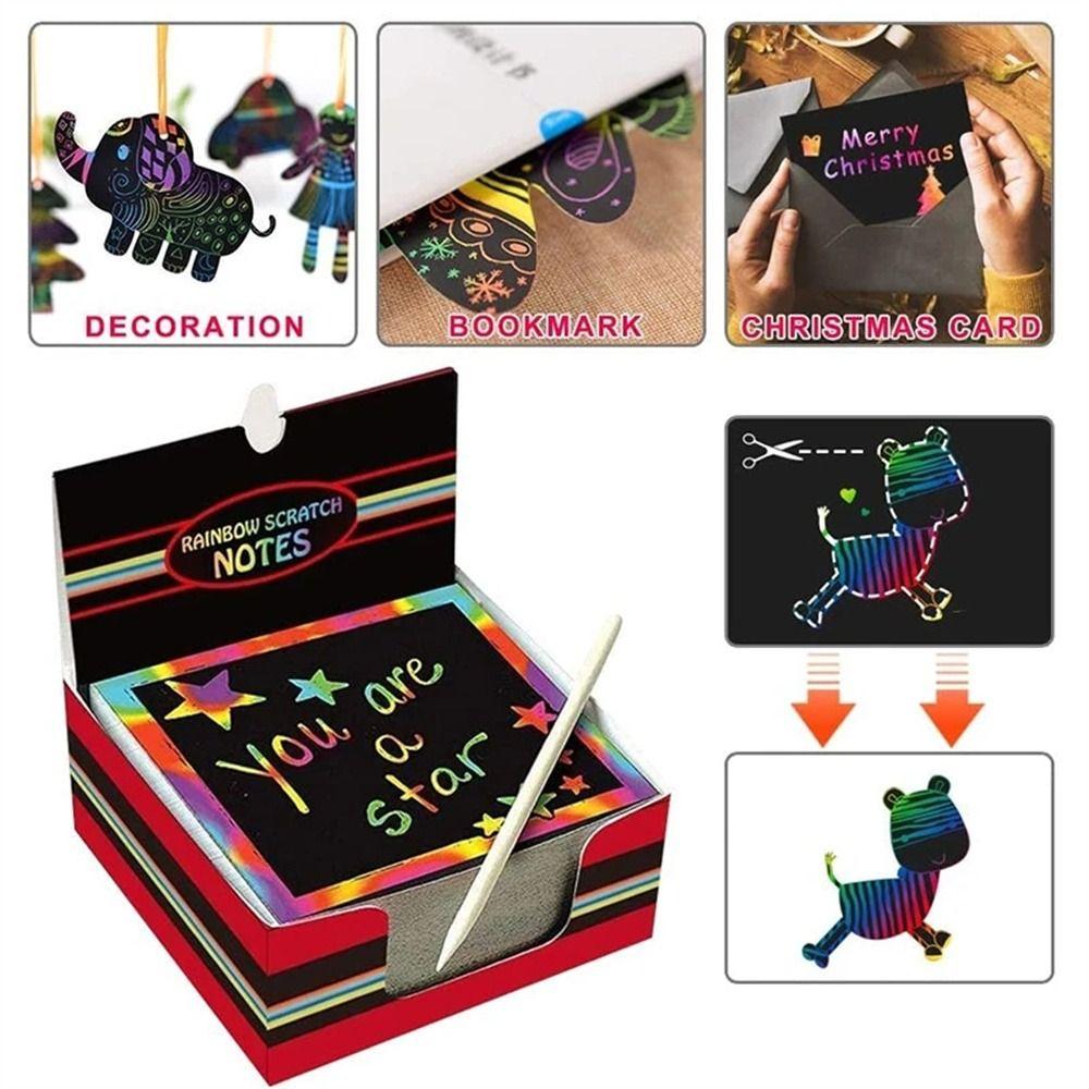 Scratch Art Craft Scratch Art Paper Rainbow Scratch Cards Scratch Notes Paper Draw Painting Toys
