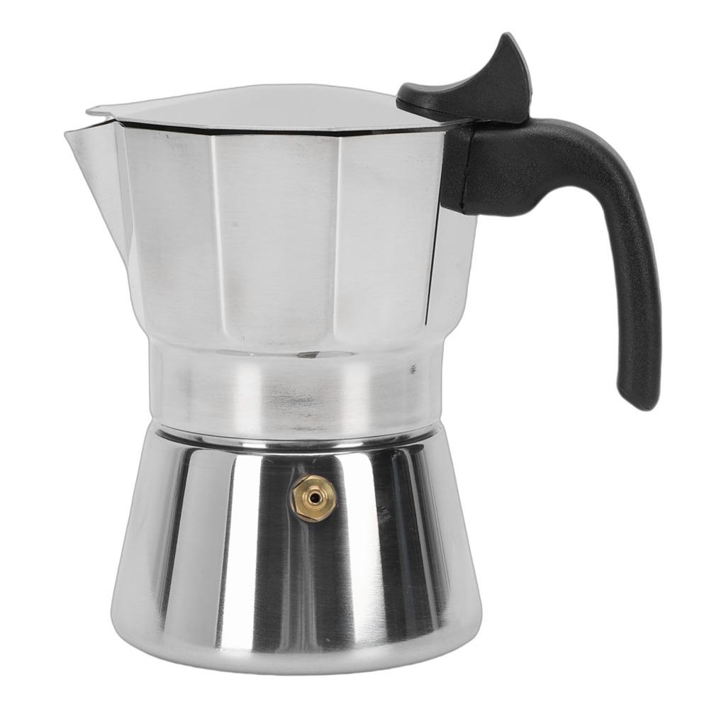 3/6 Cups Capacity Stovetop Coffee Maker Stainless Steel Italian Coffee Maker Gas Stove Compatible