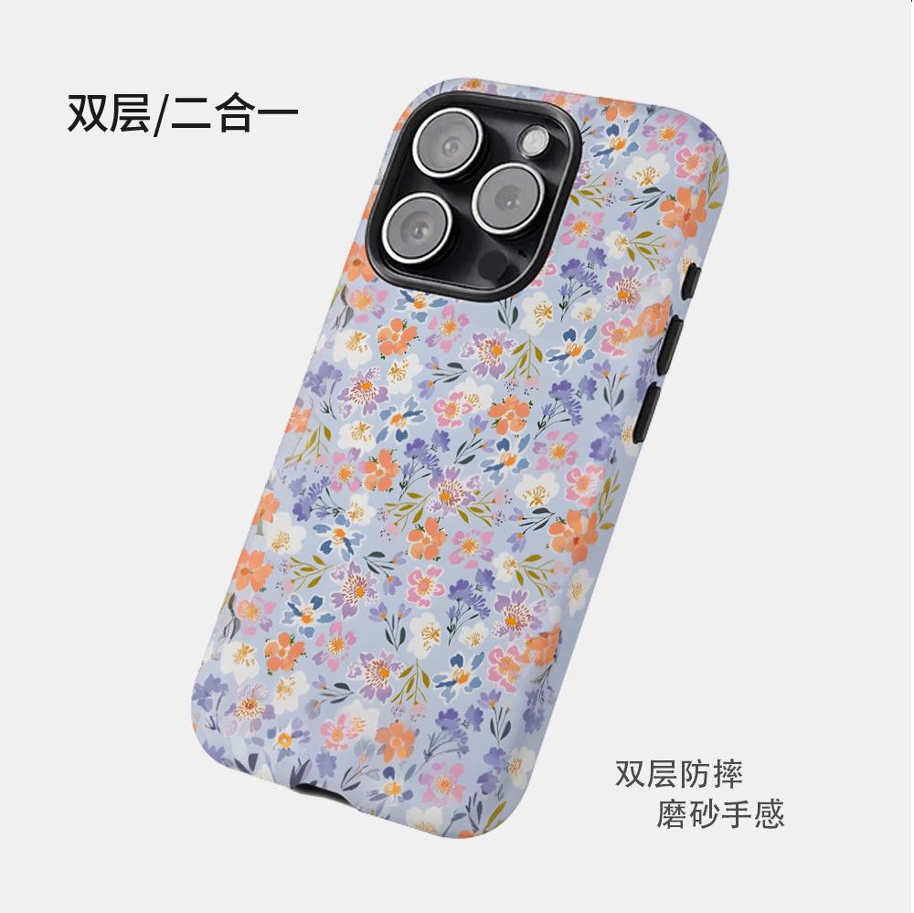 Горячая распродажа на Amazon полноэкранный чехол для iPhone 15 Pro Max с мелкими цветами, летний чехол для мобильного телефона, чехол для девушки, высокая стоимость