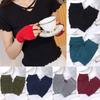 Women Girl Sheep Wool Fingerless Wrist Gloves Half Mitten Exposed Finger Knitted Wool Glove