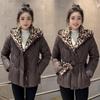 Women's New Leopard Print Cold Windproof Lightweight Thickened Fluffy Warm Loose High-quality Fabric Casual Sports Parker Cotton Jacket