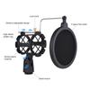 Plastic Microphone Shock Mount Anti-vibration Mic Holder Stand with Pop Filter Universal Screw
