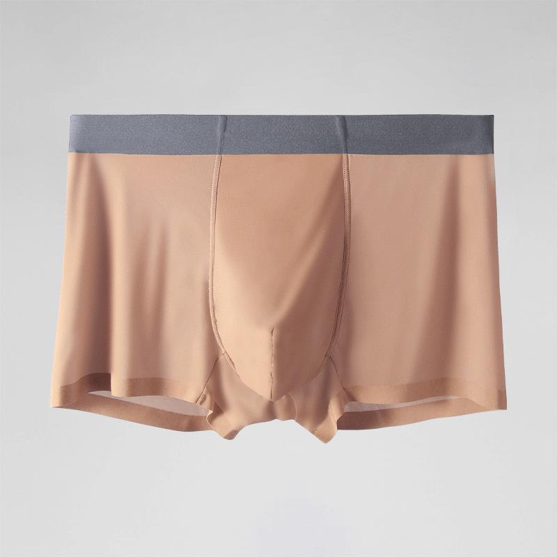 Мужские бесшовные трусы-боксеры Ice Silk – дышащие, удобные и легкие летние шорты с разрезом