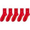 5Pairs Cotton New Year Red Socks Chinese Style Women Tube Socks Breathable Red Socks Men  Streetwear