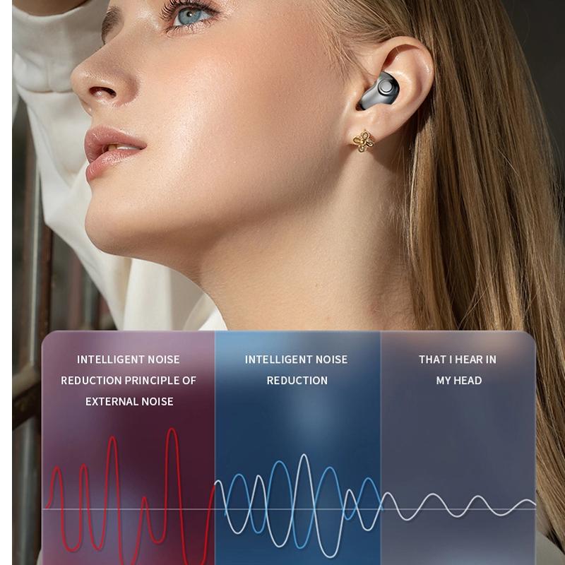 Невидимые наушники для сна с шумоподавлением и чехлом для зарядки Мини-наушники TWS Беспроводные Bluetooth-гарнитуры с сенсорным управлением Сверхлегкие скрытые наушники