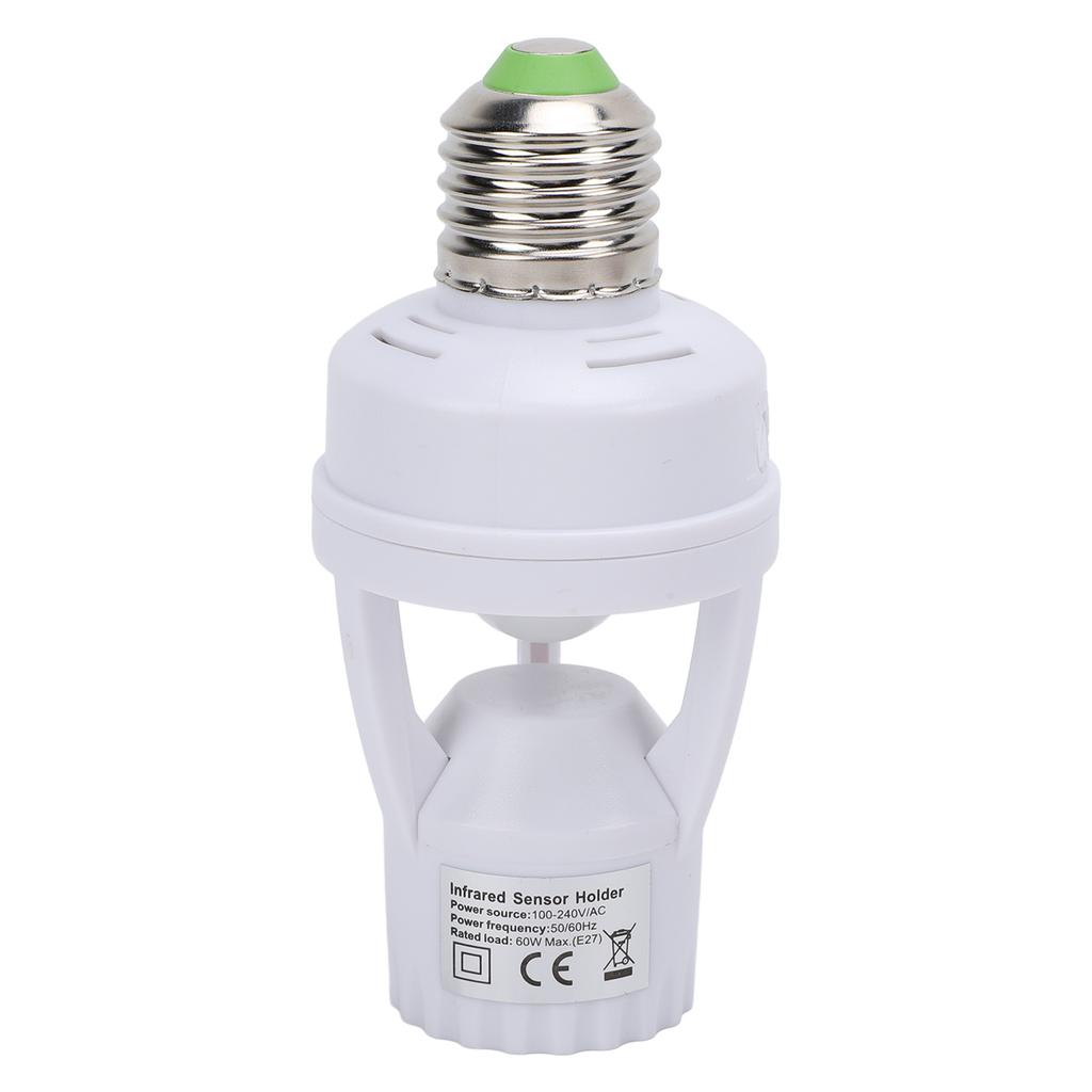 Infrared Motion Sensor Light Socket Energy Saving LED 60W E27 Screw In Motion Activated Light Bulb
