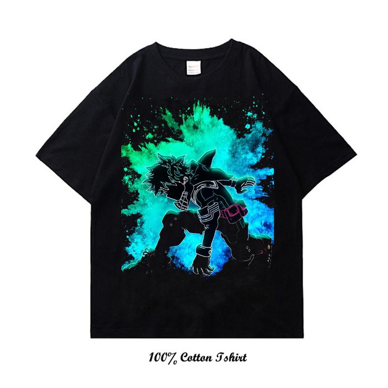 My Hero Academia Graphic Print T Shirt Vintage Harajuku Streetwear Short Sleeve Plus Size Cotton Crew Neck T Shirt Women Unisex