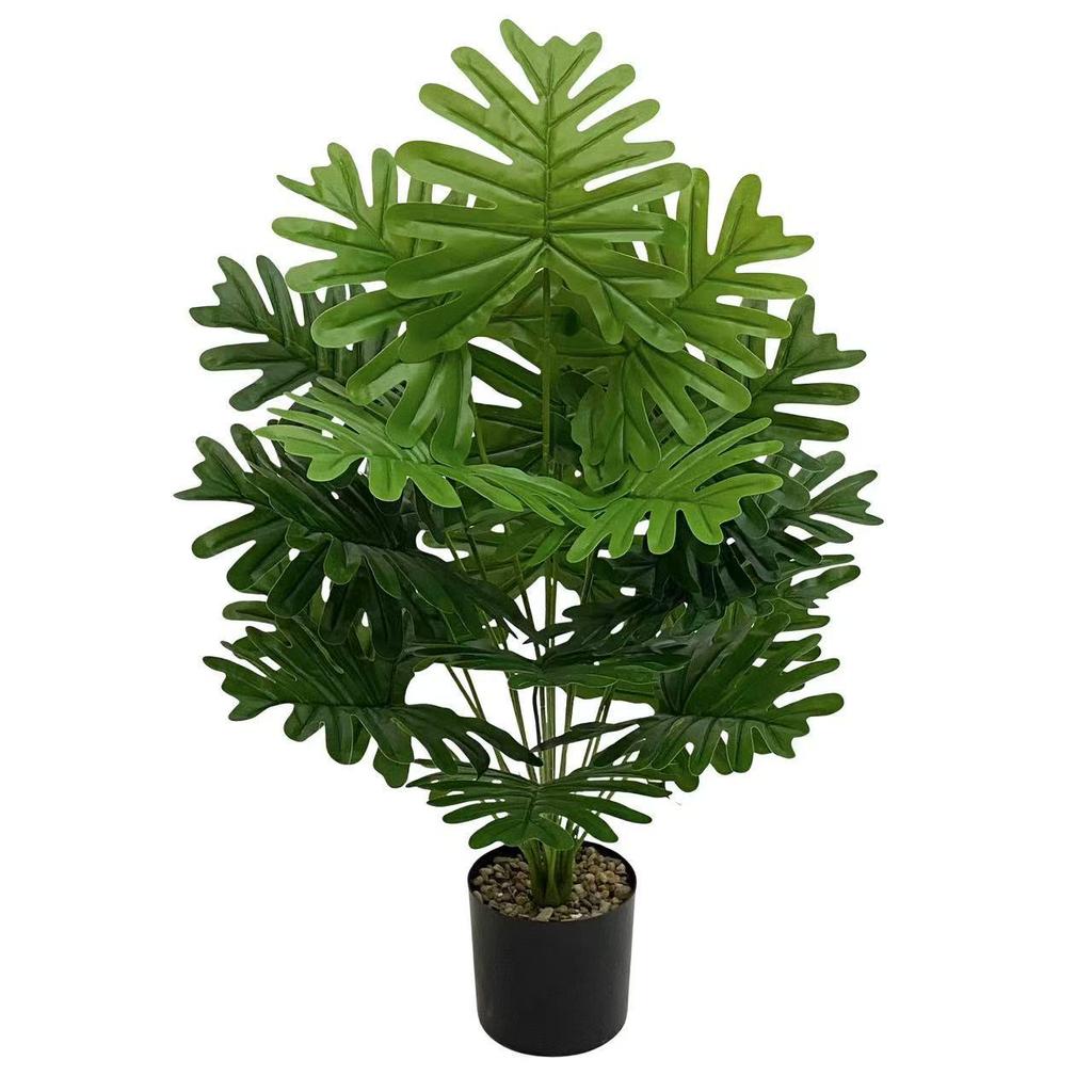 Spring Rain Leaf Gel-Coated Texture Potted Plant for Home and Garden Decoration