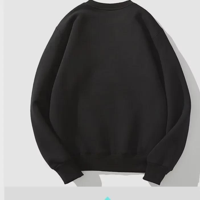 Мужской зимний бархатный свитер из овчины с круглым вырезом - плотная, красивая и свободная куртка с длинными рукавами